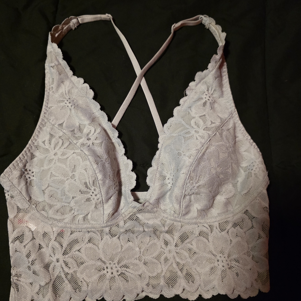 No Boundaries Floral Lace Bralette in Light Pink